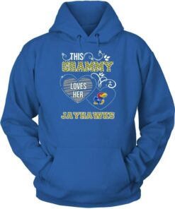 Kansas Jayhawks Hoodie, This Grammy Loves Team Mascot Chevron Pattern Hoodie