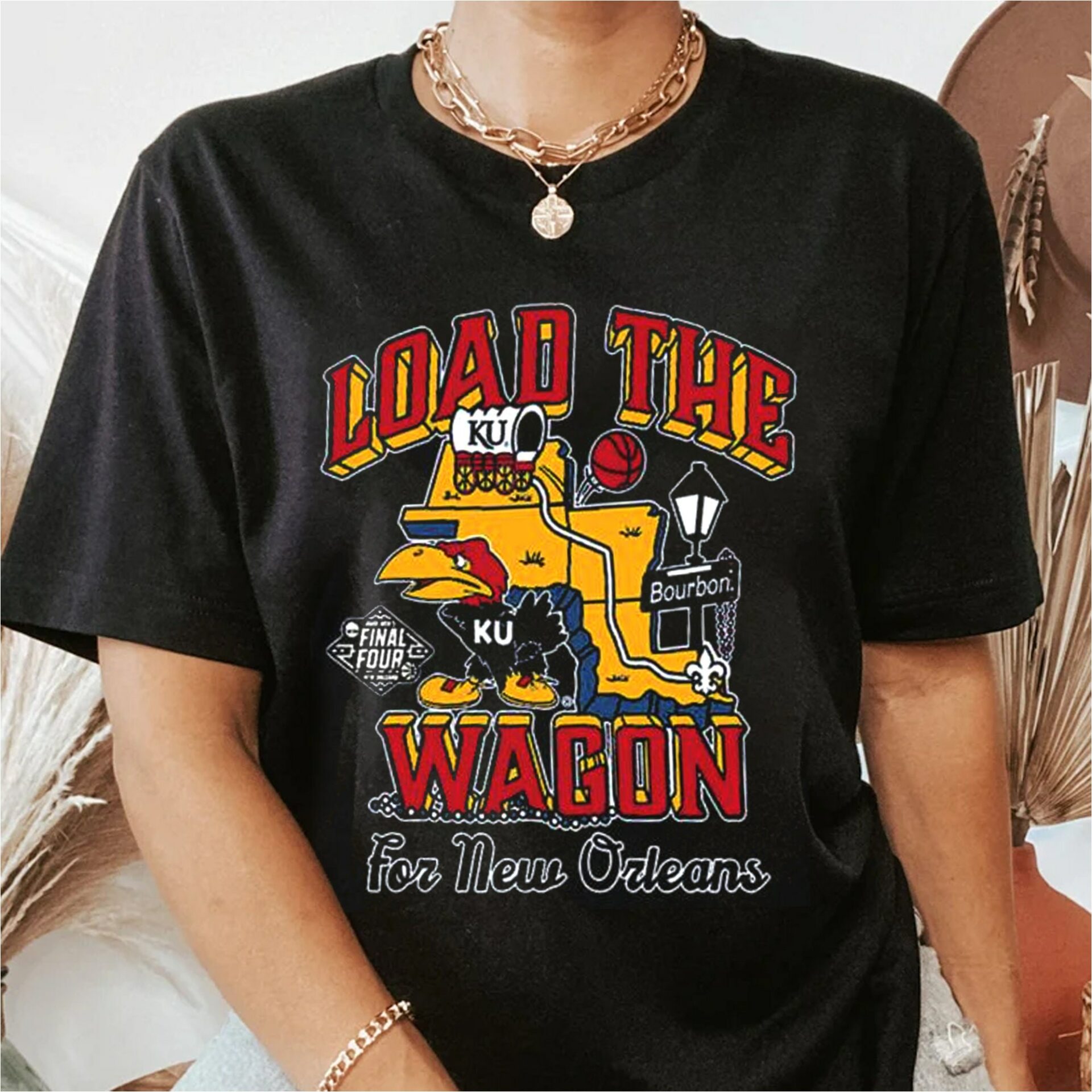 Kansas Jayhawks Load The Wagon For New Orleans 2022 Shirt