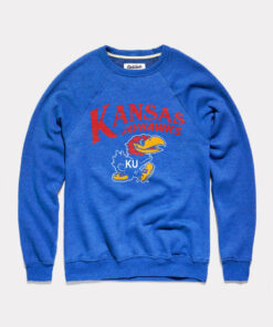 Kansas Jayhawks Pennant Crewneck Sweatshirt Gifts for Fans