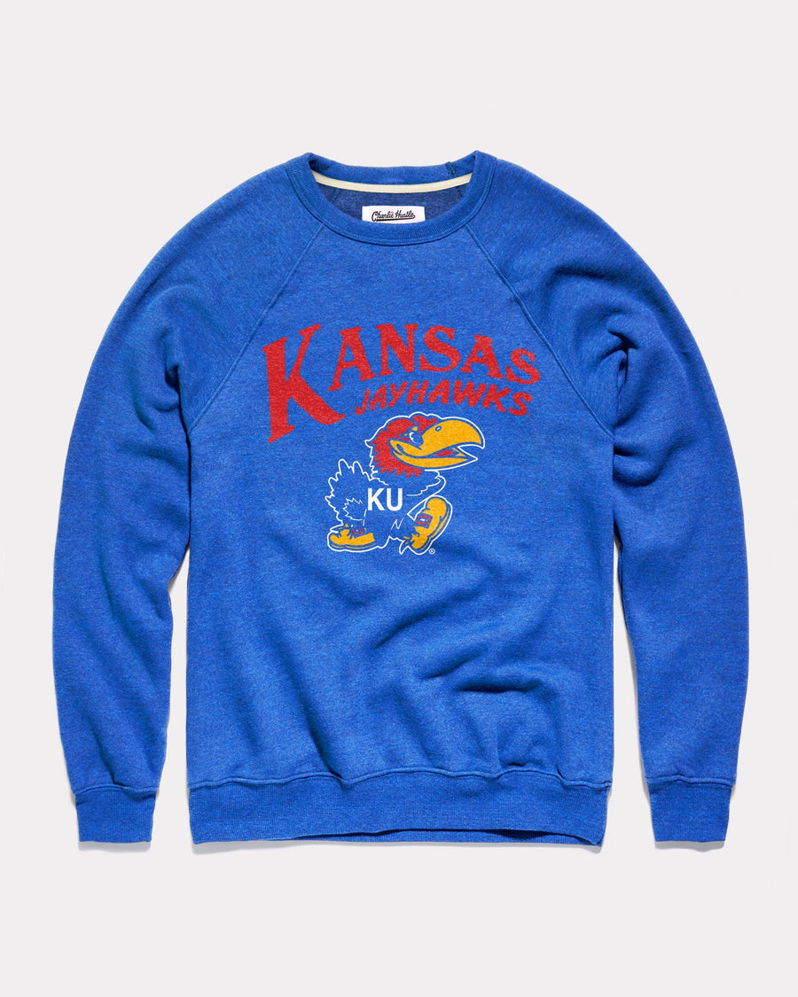 Kansas Jayhawks Pennant Crewneck Sweatshirt Gifts for Fans