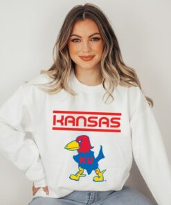 Kansas Jayhawks Retro Print Graphic Sweatshirt, Rock Chalk Shirt, Women's Kansas Sweatshirt, Jayhawks Apparel