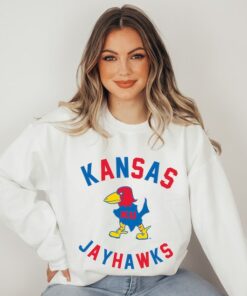 Kansas Jayhawks Retro Print Graphic Sweatshirt, Women's Kansas Sweatshirt, Jayhawks Apparel