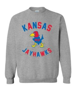 Kansas Jayhawks Retro Print Graphic Sweatshirt, Women's Kansas Sweatshirt, Jayhawks Apparel