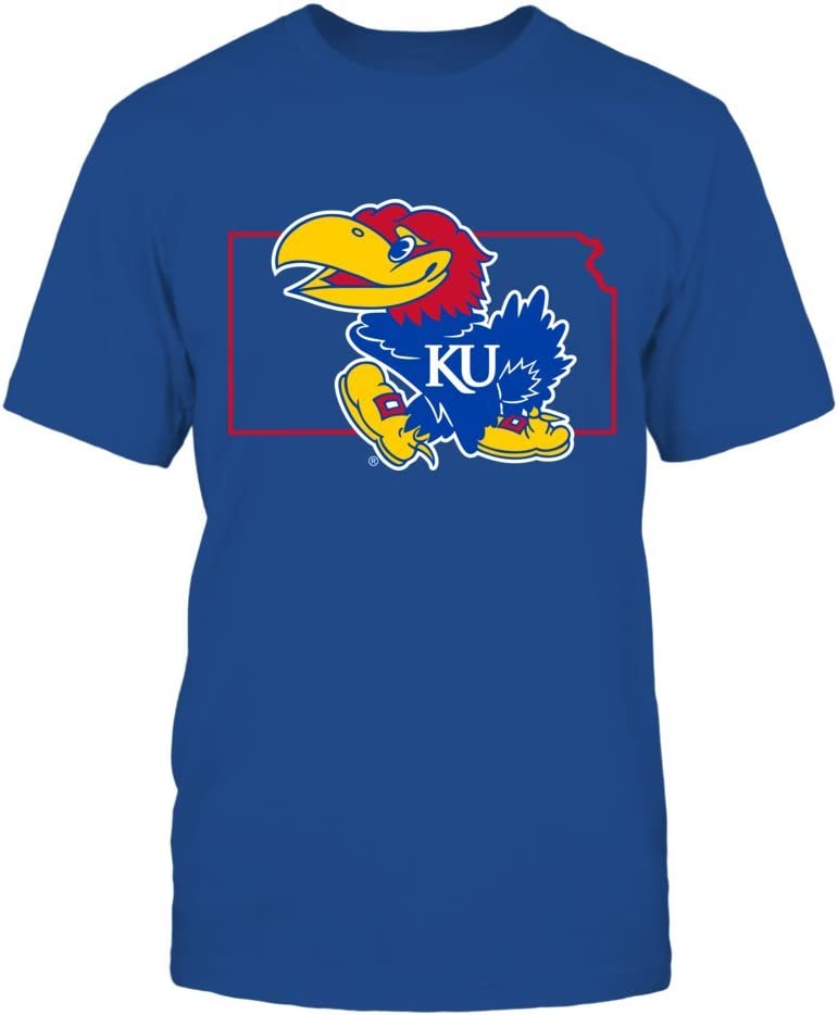 Kansas Jayhawks Shirt, Big Jay in State Outline Gifts for Fans