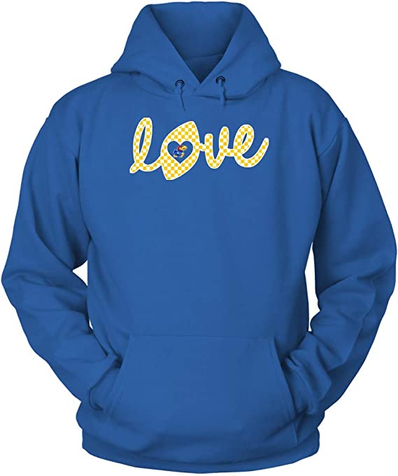 Kansas Jayhawks Shirt, Football Love Lowercase Checkered Pattern