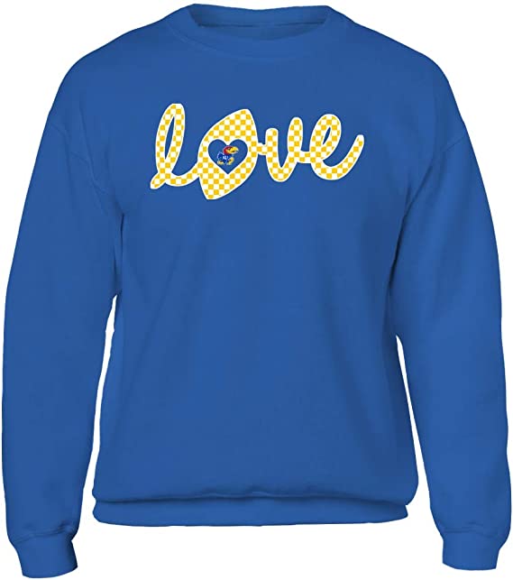 Kansas Jayhawks Shirt, Football Love Lowercase Checkered Pattern