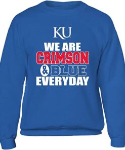 Kansas Jayhawks Sweatshirt, Crimson & Blue Ku Gifts for Fans