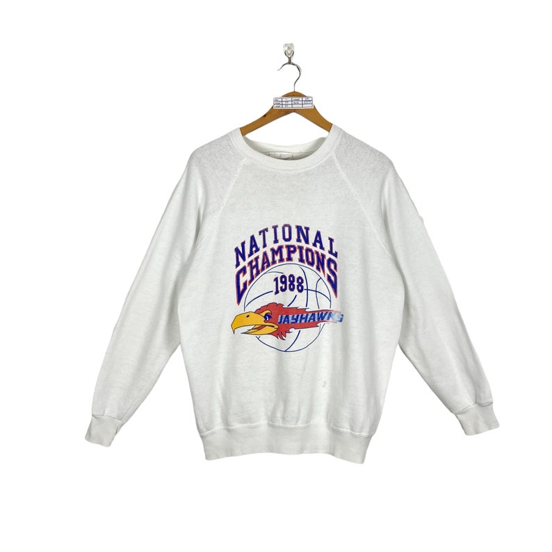 Kansas Jayhawks Sweatshirt Large Vintage 80s Kansas Jayhawks National Champion 1988 Baseball University of Kansas Pullover Crewneck Sweatshirt