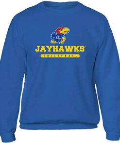 Kansas Jayhawks Sweatshirt, Mascot Logo Volleyball