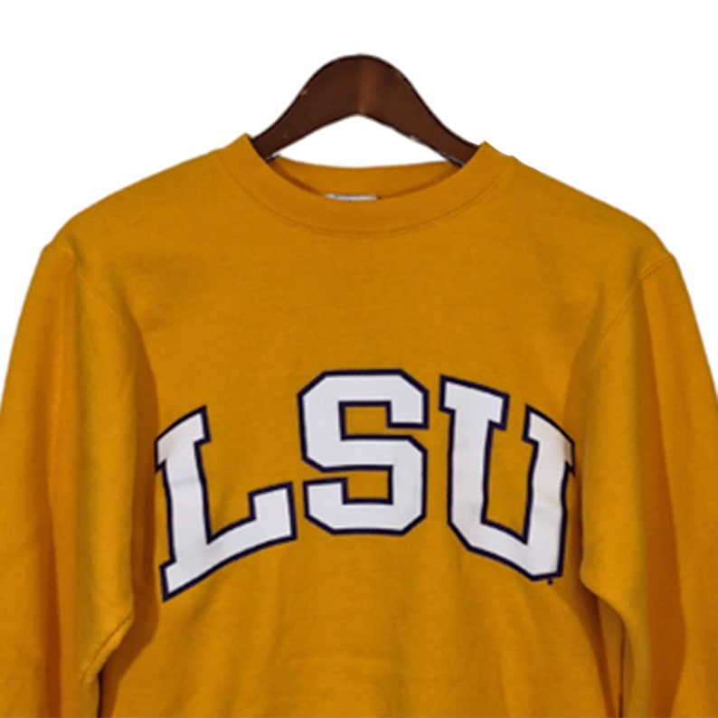 LOUISIANA STATE University Fighting Tiger Champion Yellow Sweatshirt