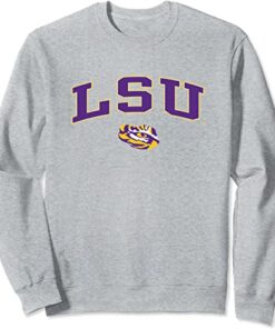 LSU Tigers Arch Over Heather Gray Officially Licensed Sweatshirt