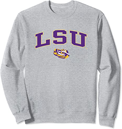 LSU Tigers Arch Over Heather Gray Officially Licensed Sweatshirt