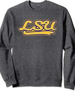 LSU Tigers Cursive Dark Heather Officially Licensed Sweatshirt