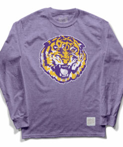 LSU Tigers Retro Brand Round Vault Tri-Blend Long Sleeve T-Shirt