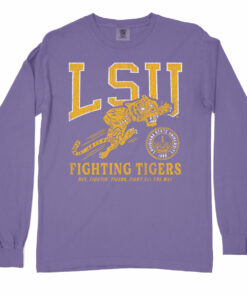 LSU Tigers Retro Fightin' Tigers Football Garment Dyed Long Sleeve