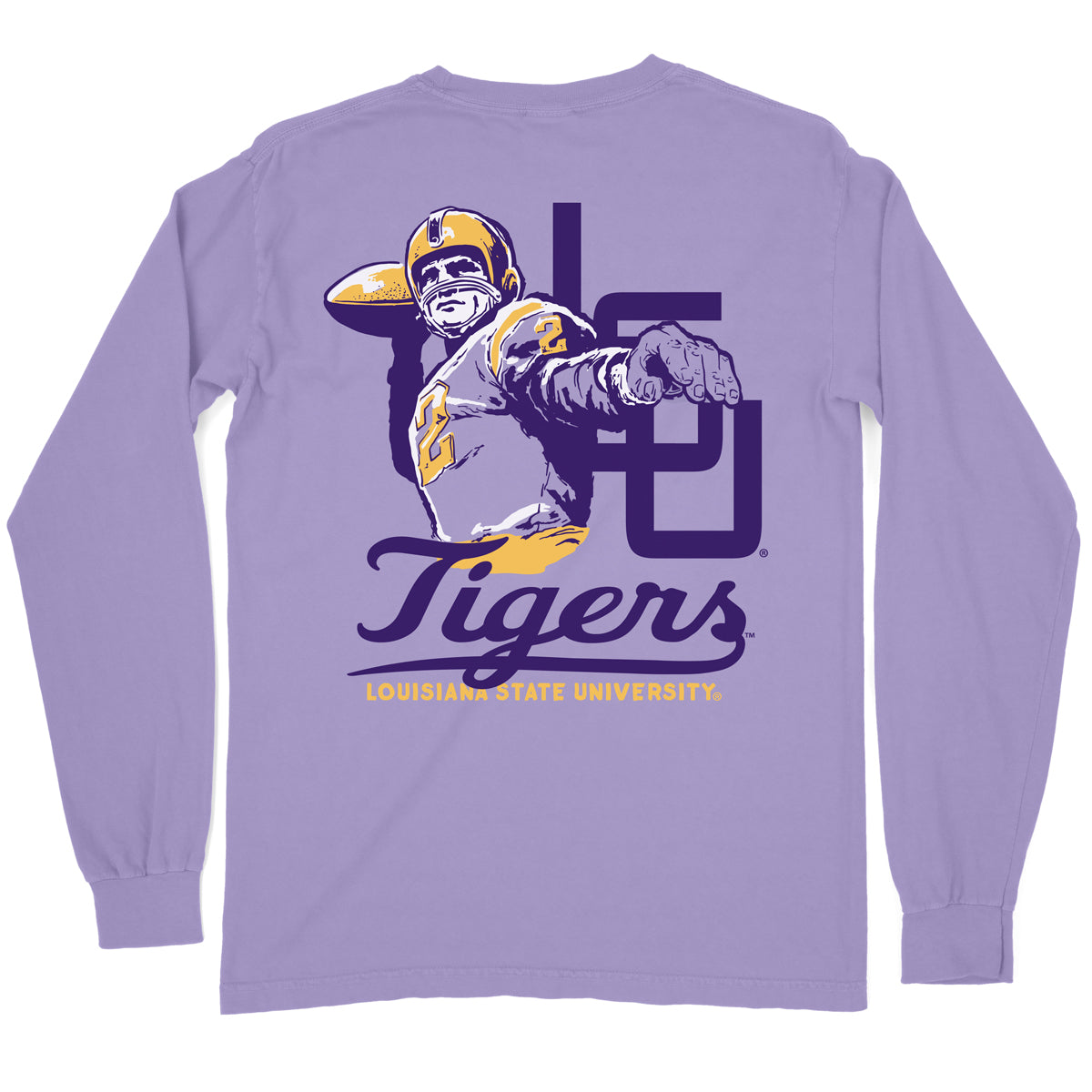 LSU Tigers Vintage Player Garment Dyed Long Sleeve