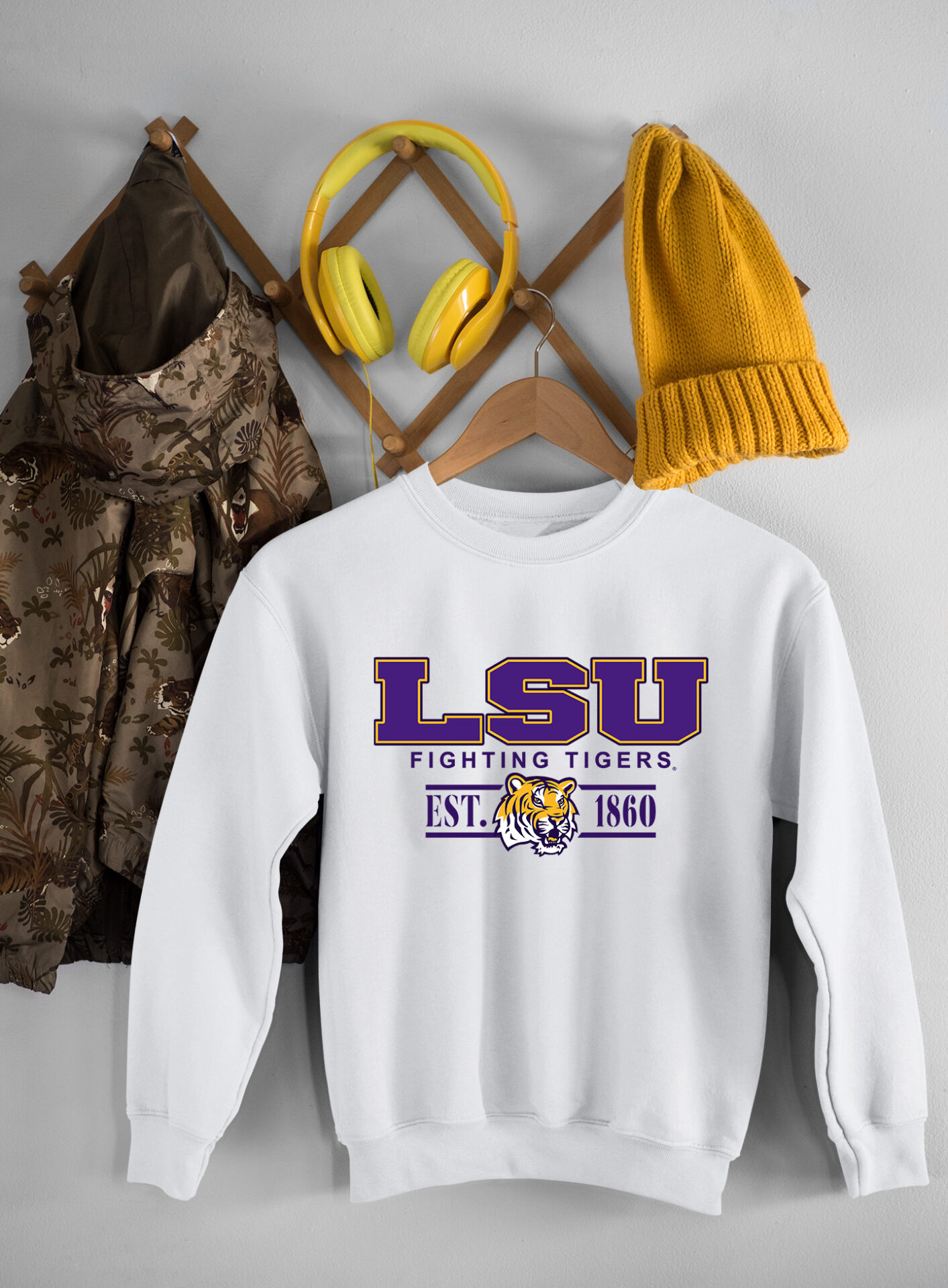 Vintage LSU Fighting Tigers Baseball Sweatshirt White Hoodie For You