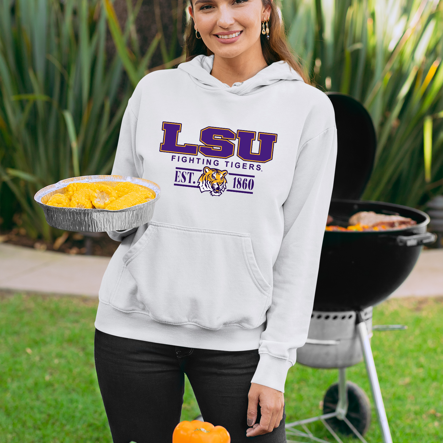 Vintage LSU Fighting Tigers Baseball Sweatshirt White Hoodie For You - Image 4