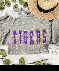 LSU tigers glitter vinyl geaux Louisiana sweatshirt