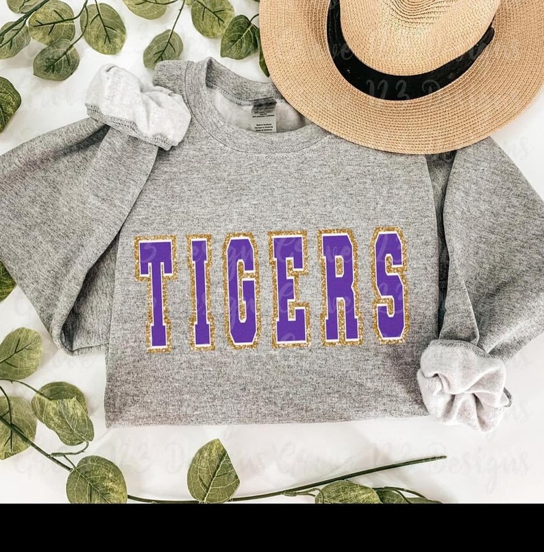 LSU tigers glitter vinyl geaux Louisiana sweatshirt