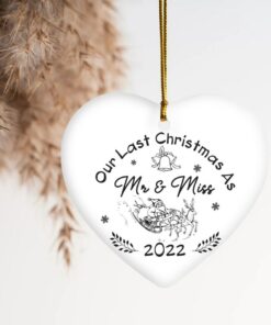 Last Christmas As Mr And Miss Ceramic Ornament, Last Christmas Engaged Ornament, Gift Christmas Ornament, Engaged Couples Gift, Fiancé Gift
