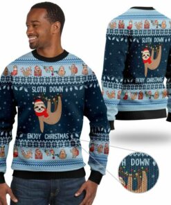 Lonely Sloth Down Enjoy Christmas Noel Pattern For Animal Lovers Unique Gifts Ugly Christmas Sweater, Christmas Sweaters, Hoodie, Sweatshirt, Sweater