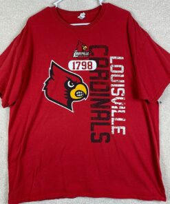 Louisville Cardinals 2XL Red T Shirt NCAA, 1998 Shirt