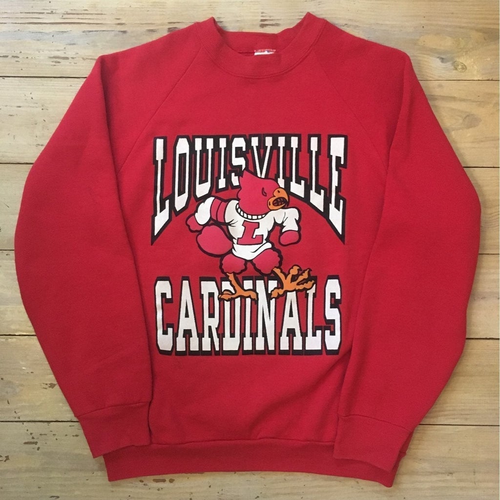 Louisville Cardinals College University Red Vintage Sweatshirt Reprinted, Uofl Sweatshirt, University of Louisville Sweatshirt