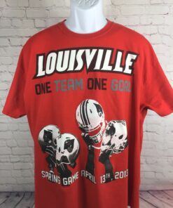 Louisville Cardinals Football T-Shirt Spring Game 2013 Red One Team One Goal