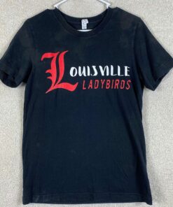Louisville Cardinals Lady Birds Black Small T Shirt
