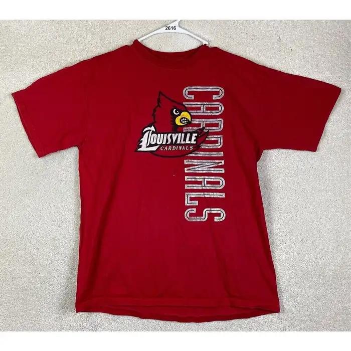Louisville Cardinals Large T Shirt NCAA Red Shirt University Football Fan Shirt Gifts for NCAA Fans