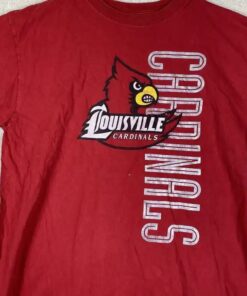 Louisville Cardinals Large T Shirt NCAA Red Shirt University Football Fan Shirt Gifts for NCAA Fans