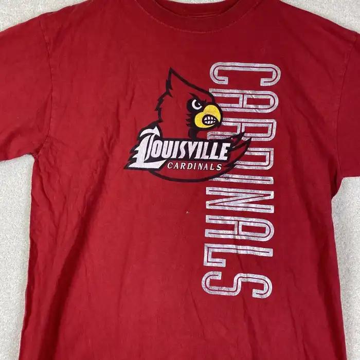 Louisville Cardinals Large T Shirt NCAA Red Shirt University Football Fan Shirt Gifts for NCAA Fans