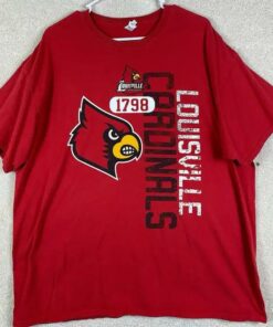 Louisville Cardinals NCAA Red T Shirt University Football Fan Shirt Gifts for NCAA Fans