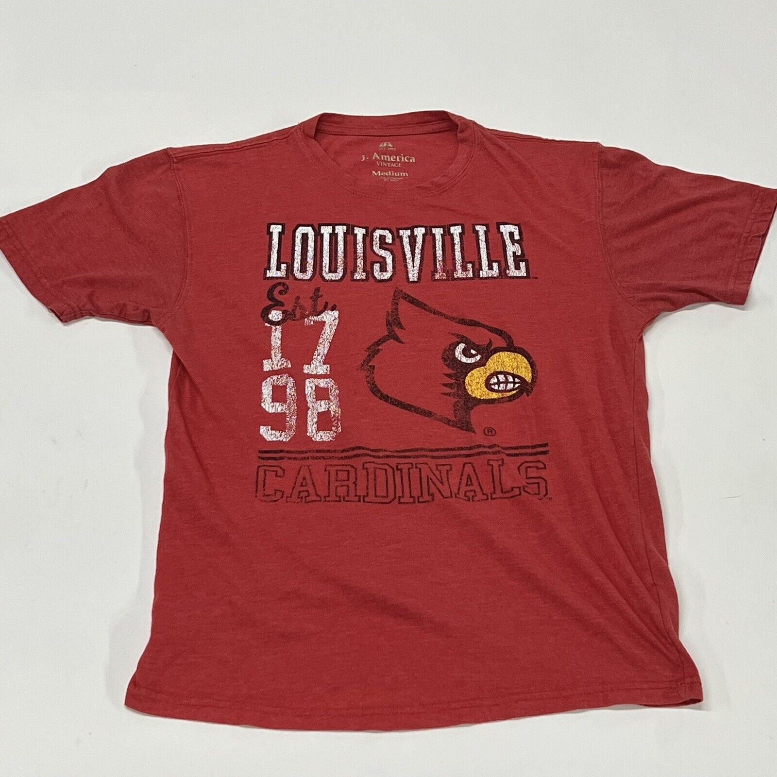 Louisville Cardinals Red Shirt America Vintage University Football Fan Shirt Gifts for NCAA Fans