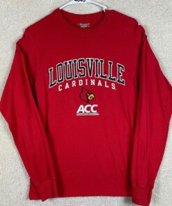 Louisville Cardinals Small Red T Shirt NCAA Champion Small Long Sleeve Shirt