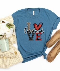 Love Cardinals Shirt, School mascot Gift , Football soccer baseball volleyball , team spirit , Gift
