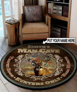 Man Cave Hunters Only Round Rug, Carpet