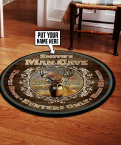 Man Cave Hunters Only Round Rug, Carpet