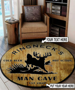 Man Cave Hunters Round Rug, Carpet