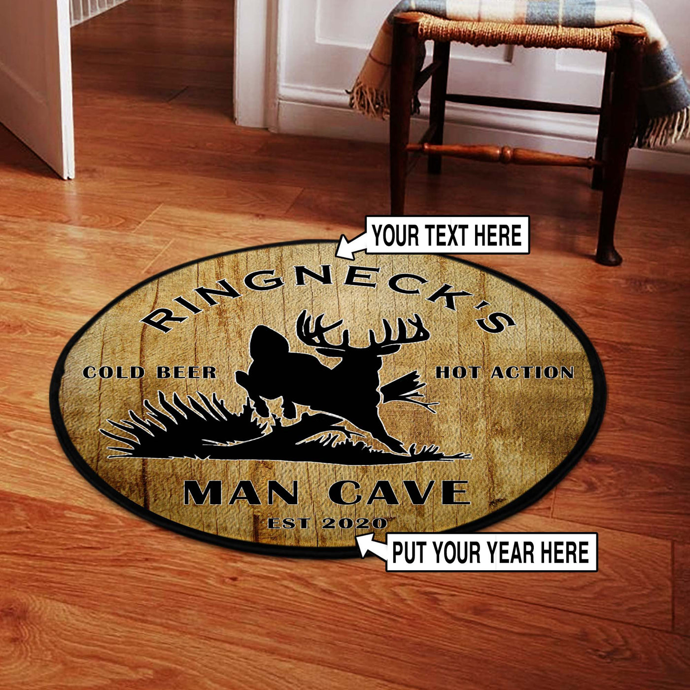 Man Cave Hunters Round Rug, Carpet