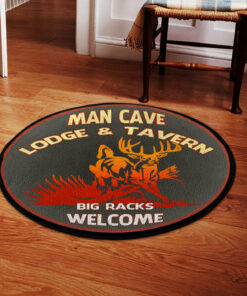Man Cave Lodge & Tavern Welcome Round Rug, Carpet