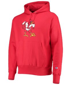 Men'S Champion Red Louisville Cardinals Vault Logo Reverse Weave Pullover Hoodie