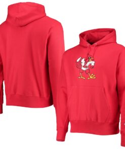 Men'S Champion Red Louisville Cardinals Vault Logo Reverse Weave Pullover Hoodie