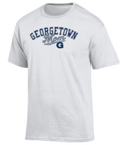Mens CHAMPION Heather Oatmeal Georgetown Hoyas Screenprint 2022 Mom Short Sleeve T-Shirt SS Tops
