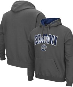Men's Colosseum Charcoal Georgetown Hoyas Arch and Logo Pullover Hoodie