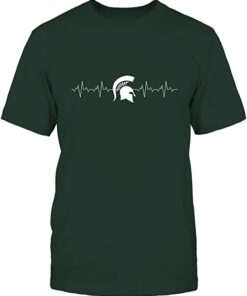 Michigan State Spartans Heartbeat College Team Logo Graphic Shirt