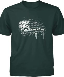 Michigan State Spartans Shirt Farmer Tractor Inside Distressed Nation Flag