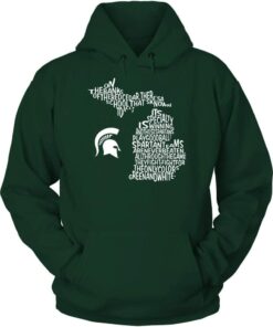 Michigan State Spartans Shirt Fight Song Inside State Map