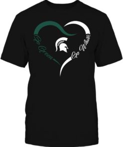 Michigan State Spartans Shirt Half Heart